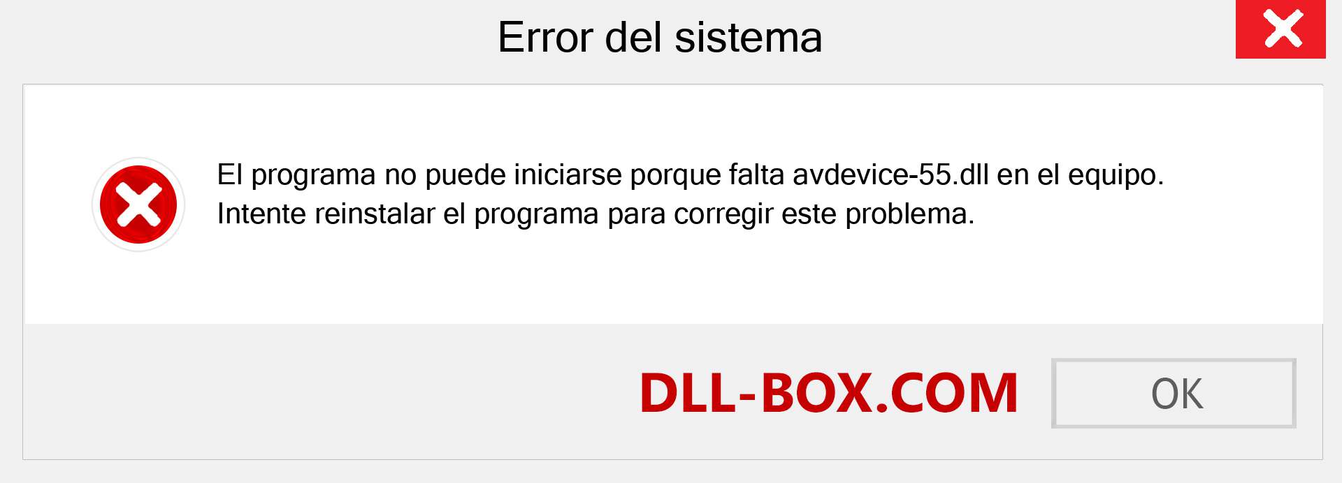 ¿Falta el archivo avdevice-55.dll ?. Descargar para Windows 7, 8, 10 - Corregir avdevice-55 dll Missing Error en Windows, fotos, imágenes